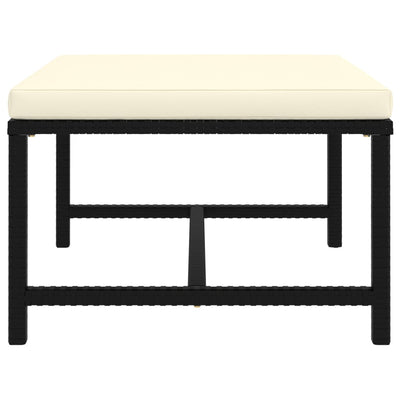 Sectional Footrest with Cushion Black Poly Rattan Payday Deals