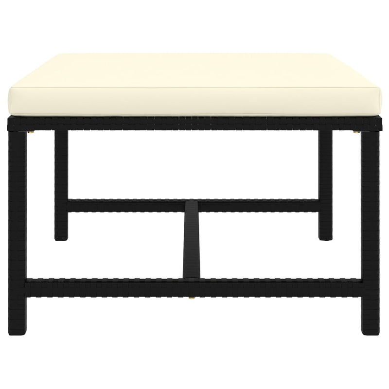 Sectional Footrest with Cushion Black Poly Rattan Payday Deals