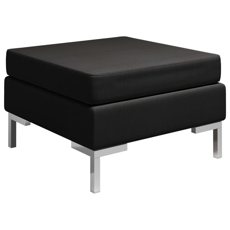 Sectional Footrest with Cushion Farbic Black Payday Deals