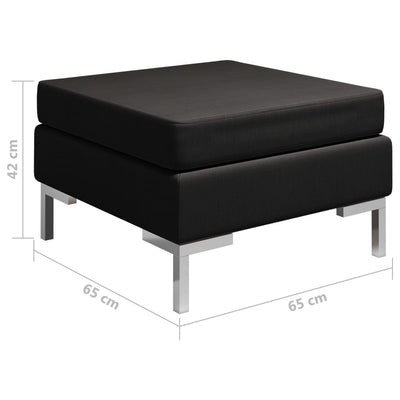 Sectional Footrest with Cushion Farbic Black Payday Deals