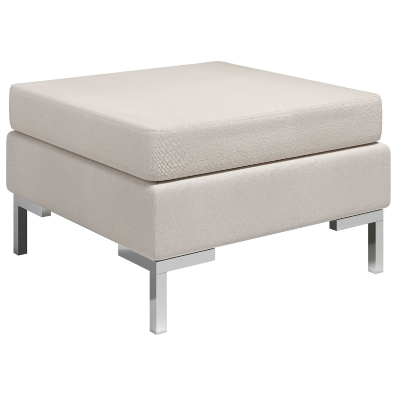 Sectional Footrest with Cushion Farbic Cream Payday Deals