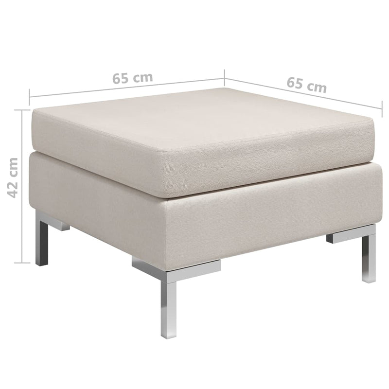 Sectional Footrest with Cushion Farbic Cream Payday Deals
