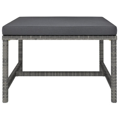 Sectional Footrest with Cushion Grey Poly Rattan Payday Deals