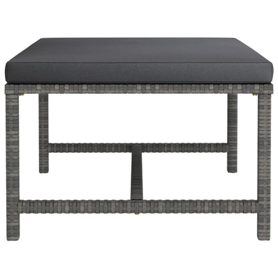 Sectional Footrest with Cushion Grey Poly Rattan Payday Deals