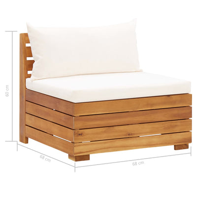 Sectional Middle Sofa 1 pc with Cushions Solid Acacia Wood Payday Deals