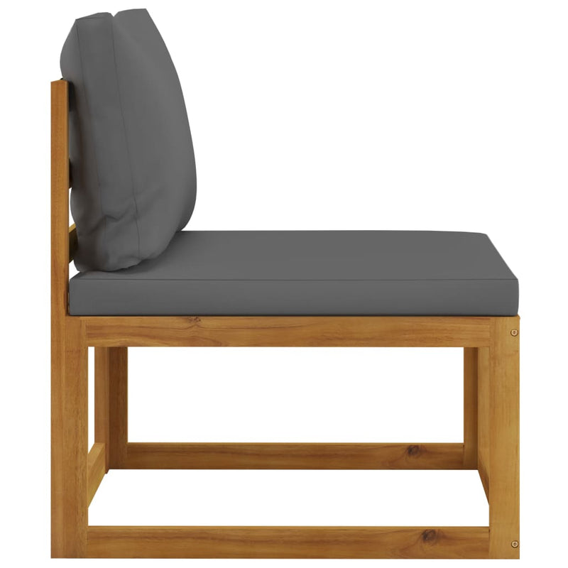 Sectional Middle Sofa & Dark Grey Cushion Solid Acacia Wood Payday Deals
