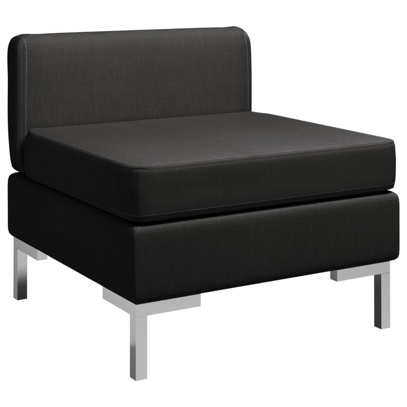 Sectional Middle Sofa with Cushion Fabric Black Payday Deals