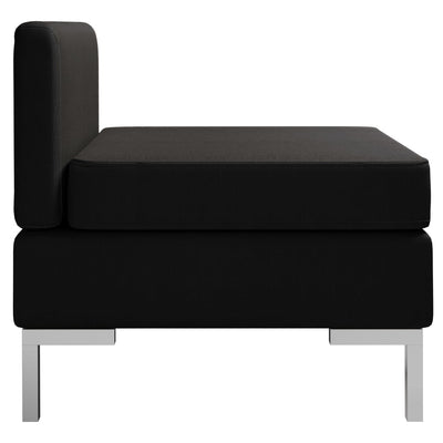 Sectional Middle Sofa with Cushion Fabric Black Payday Deals