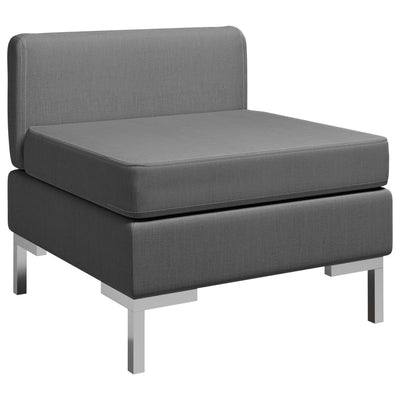 Sectional Middle Sofa with Cushion Fabric Dark Grey Payday Deals