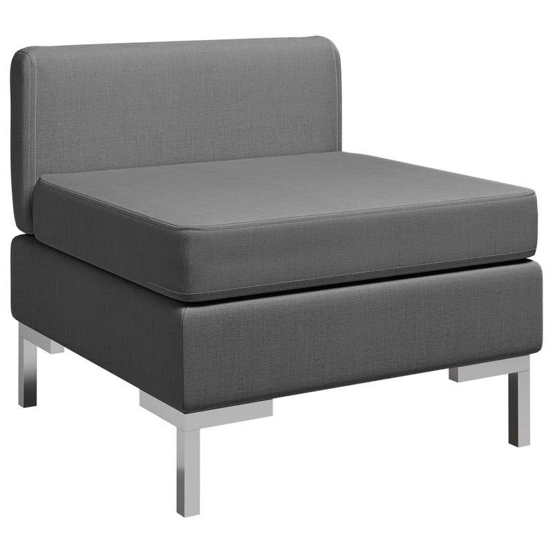 Sectional Middle Sofa with Cushion Fabric Dark Grey Payday Deals