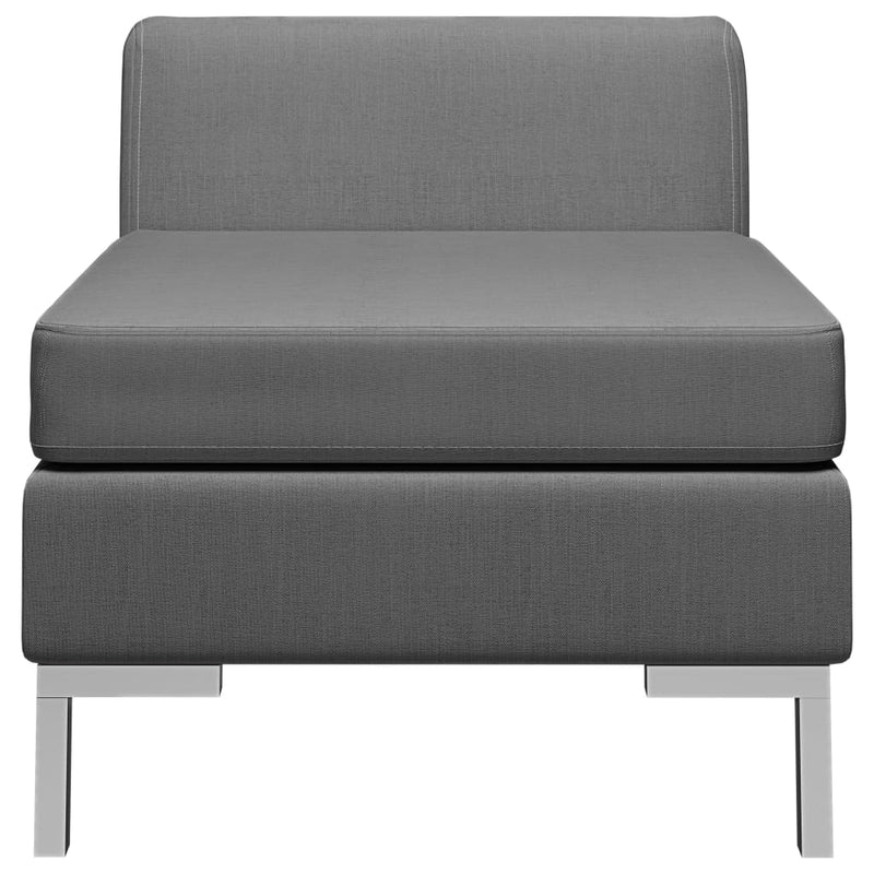 Sectional Middle Sofa with Cushion Fabric Dark Grey Payday Deals