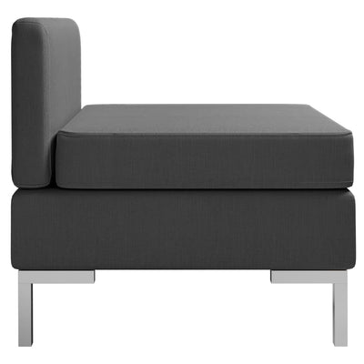 Sectional Middle Sofa with Cushion Fabric Dark Grey Payday Deals
