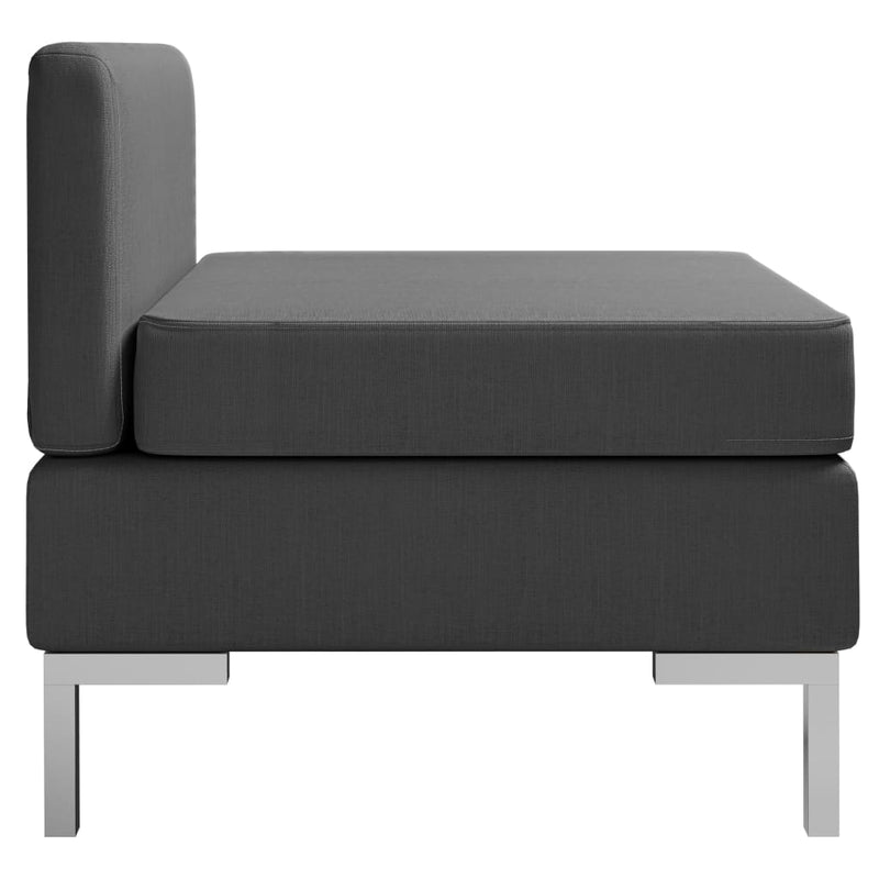 Sectional Middle Sofa with Cushion Fabric Dark Grey Payday Deals