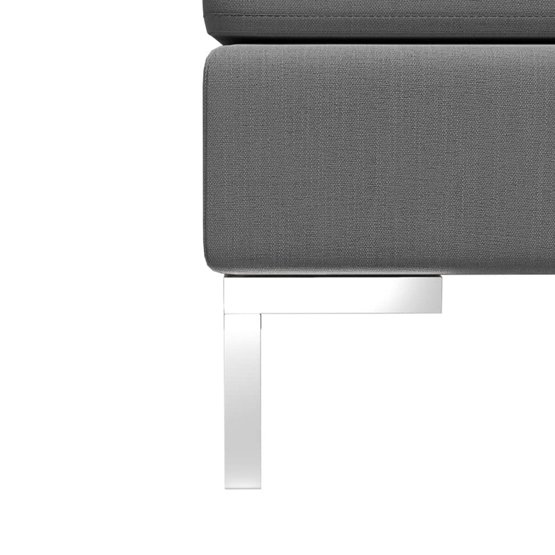 Sectional Middle Sofa with Cushion Fabric Dark Grey Payday Deals