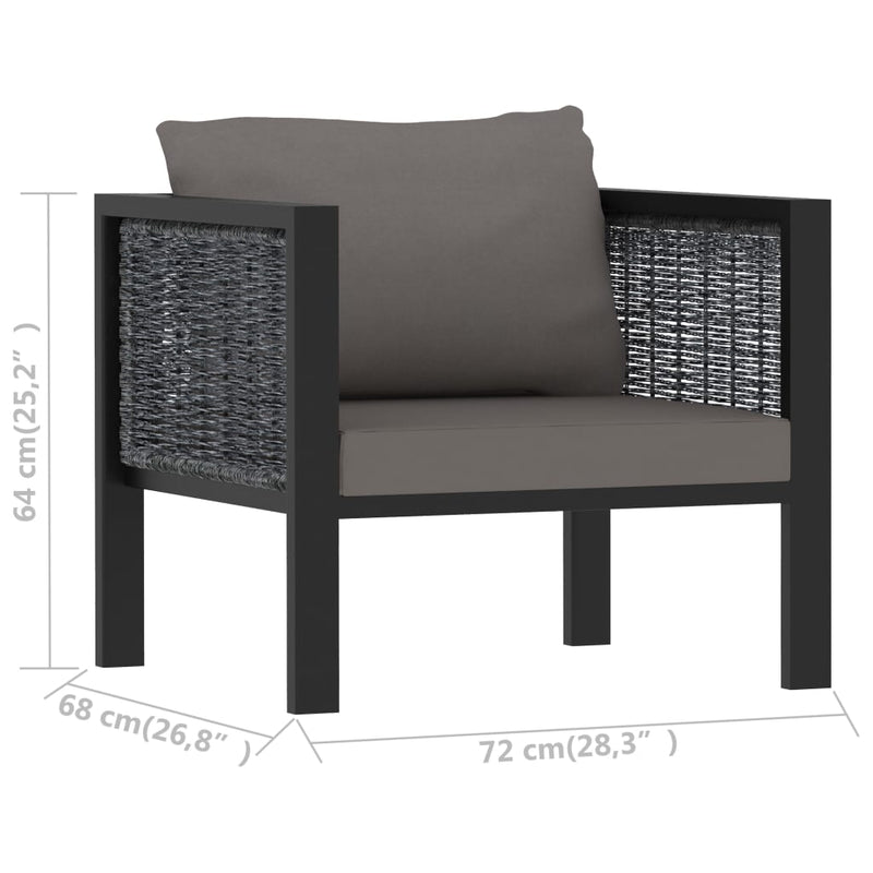 Sectional Sofa with Cushion Poly Rattan Anthracite Payday Deals
