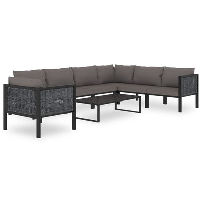 Sectional Sofa with Cushion Poly Rattan Anthracite Payday Deals