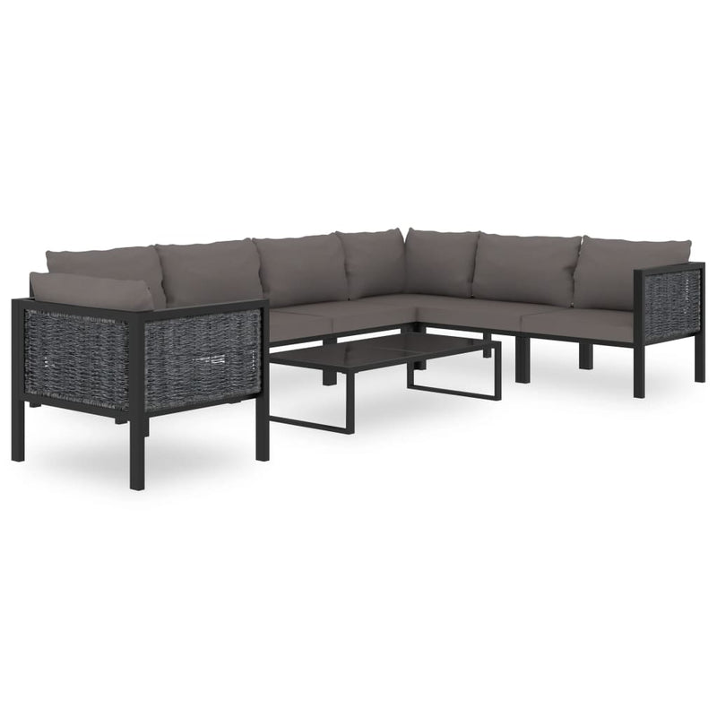 Sectional Sofa with Cushion Poly Rattan Anthracite Payday Deals