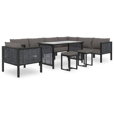 Sectional Sofa with Cushion Poly Rattan Anthracite Payday Deals