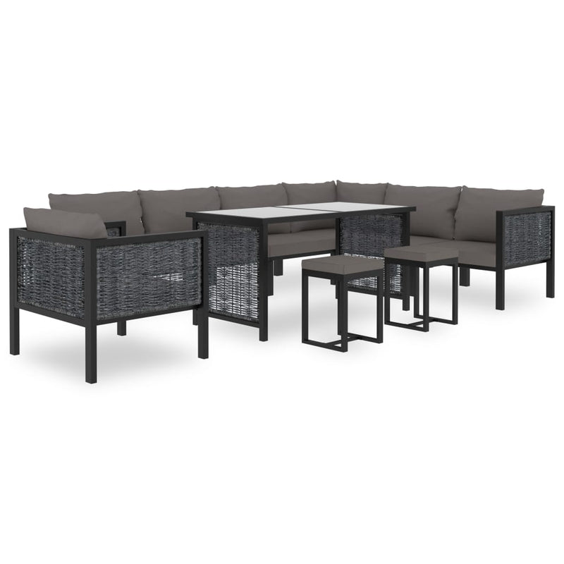 Sectional Sofa with Cushion Poly Rattan Anthracite Payday Deals