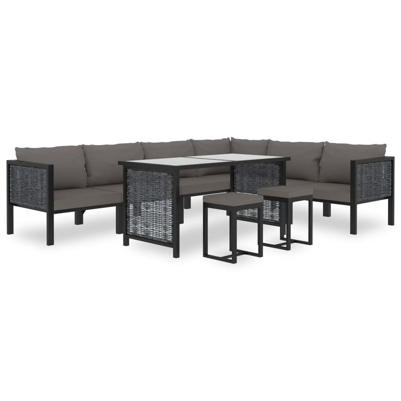 Sectional Sofa with Cushion Poly Rattan Anthracite Payday Deals