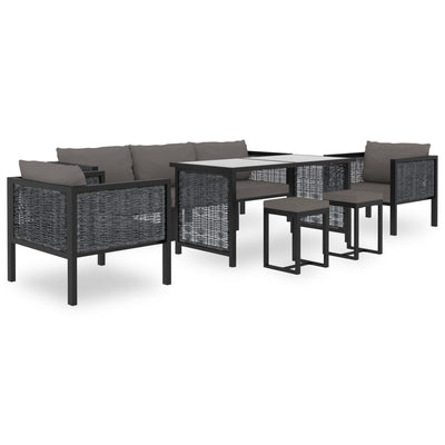 Sectional Sofa with Cushion Poly Rattan Anthracite Payday Deals
