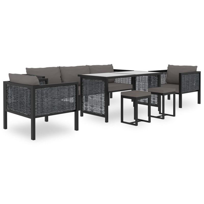 Sectional Sofa with Cushion Poly Rattan Anthracite Payday Deals
