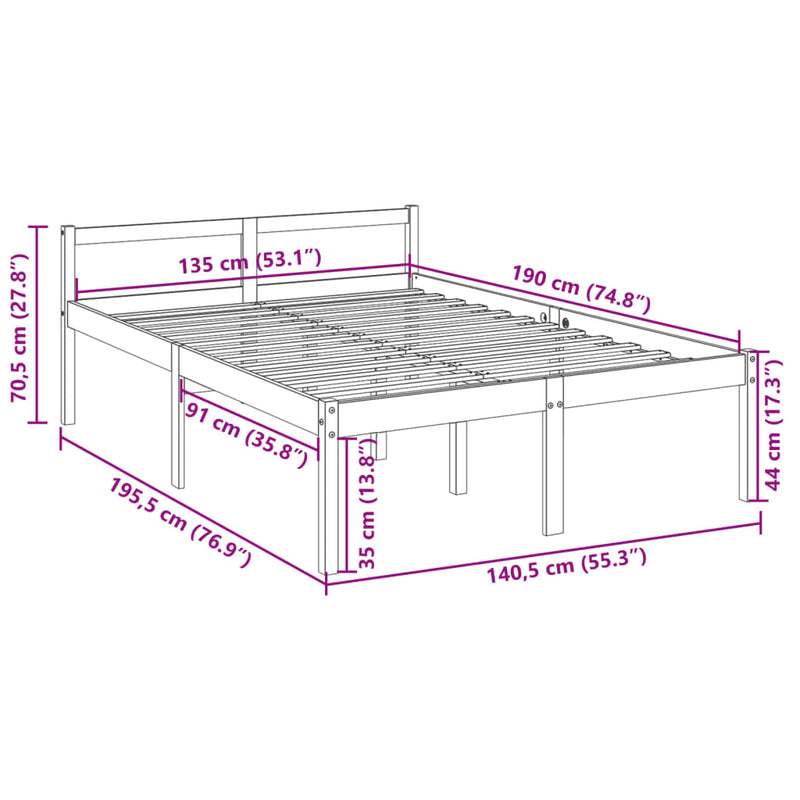 Senior Bed without Mattress 135x190 cm Payday Deals