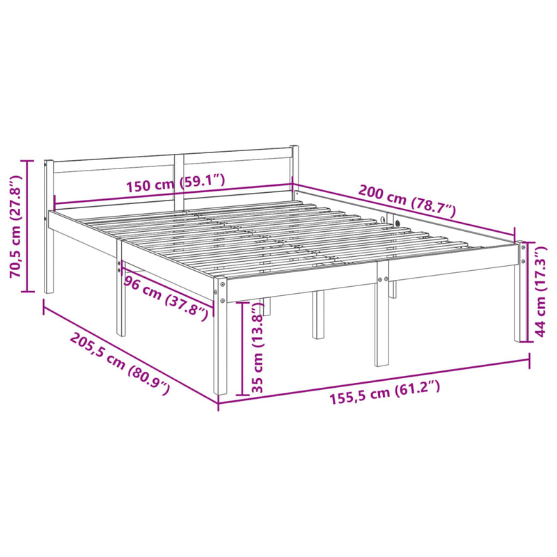 Senior Bed without Mattress 150x200 cm Payday Deals