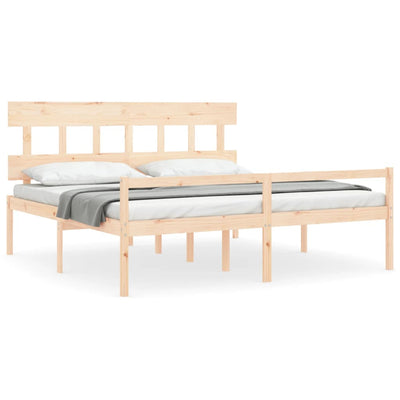 Senior Bed without Mattress 183x203 cm King Solid Wood Payday Deals