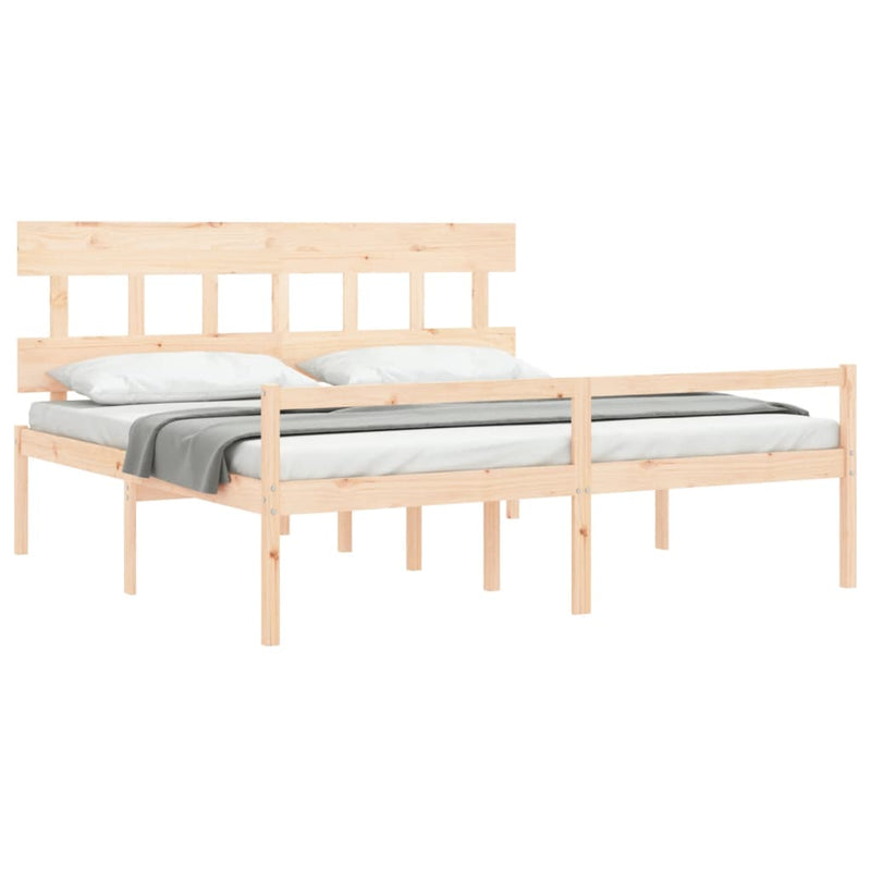 Senior Bed without Mattress 183x203 cm King Solid Wood Payday Deals