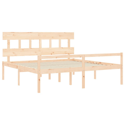 Senior Bed without Mattress 183x203 cm King Solid Wood Payday Deals