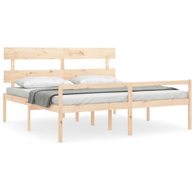 Senior Bed without Mattress 183x203 cm King Solid Wood Payday Deals