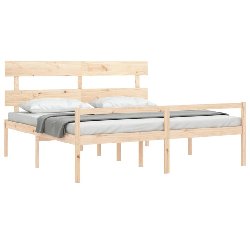 Senior Bed without Mattress 183x203 cm King Solid Wood Payday Deals