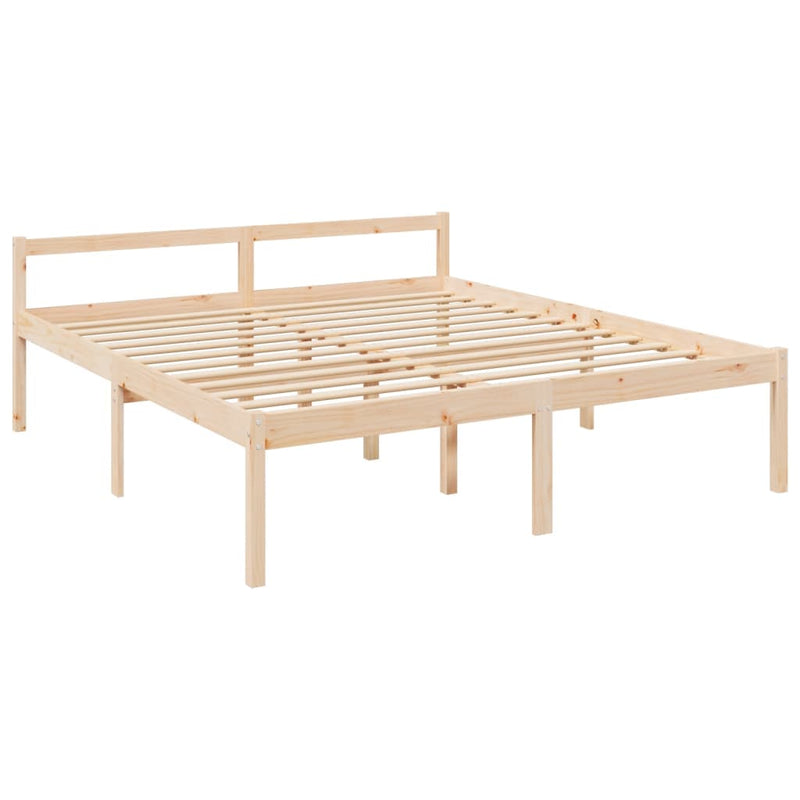 Senior Bed without Mattress 183x203 cm King Solid Wood Payday Deals