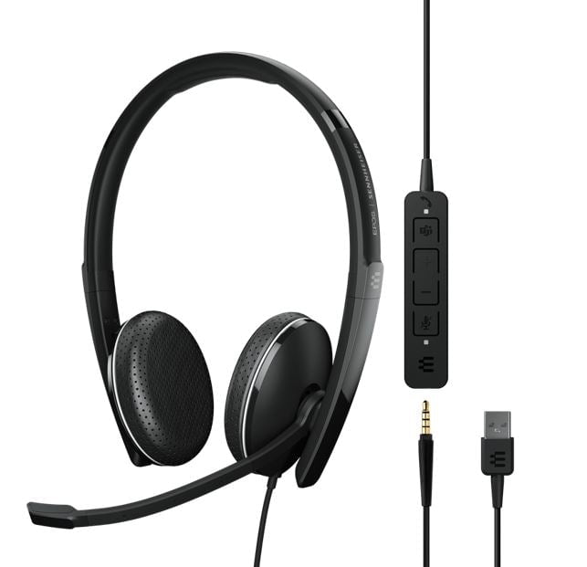 SENNHEISER | Sennheiser ADAPT 165T USB II On-ear, double-sided USB-A headset, 3.5 mm jack and detachable USB cable with in-line call control Payday Deals