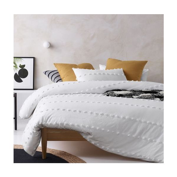 Serapian White Quilt Cover by Vintage Design Homeware King Payday Deals