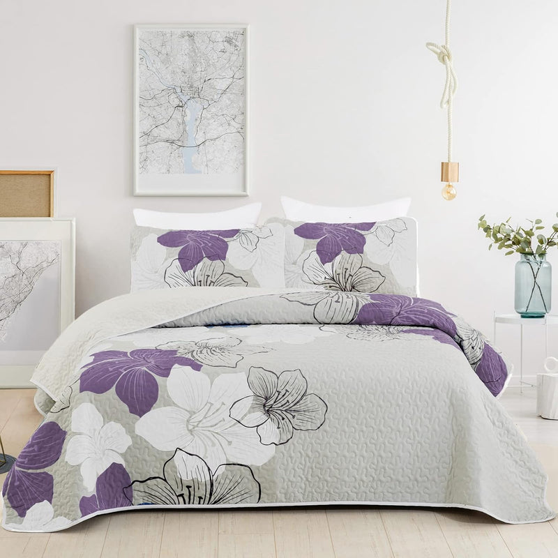 Serene Quilted bedspread and pillowcovers set: Enjoy Tranquil Comfort - Queen size Payday Deals