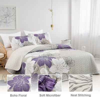 Serene Quilted bedspread and pillowcovers set: Enjoy Tranquil Comfort - Queen size Payday Deals