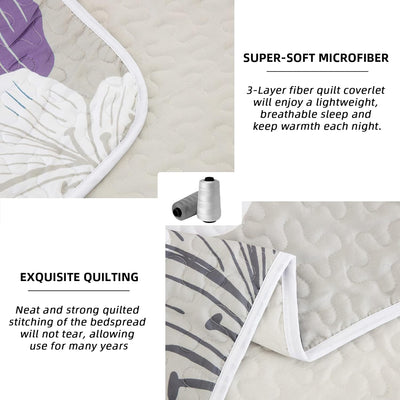 Serene Quilted bedspread and pillowcovers set: Enjoy Tranquil Comfort - Queen size Payday Deals