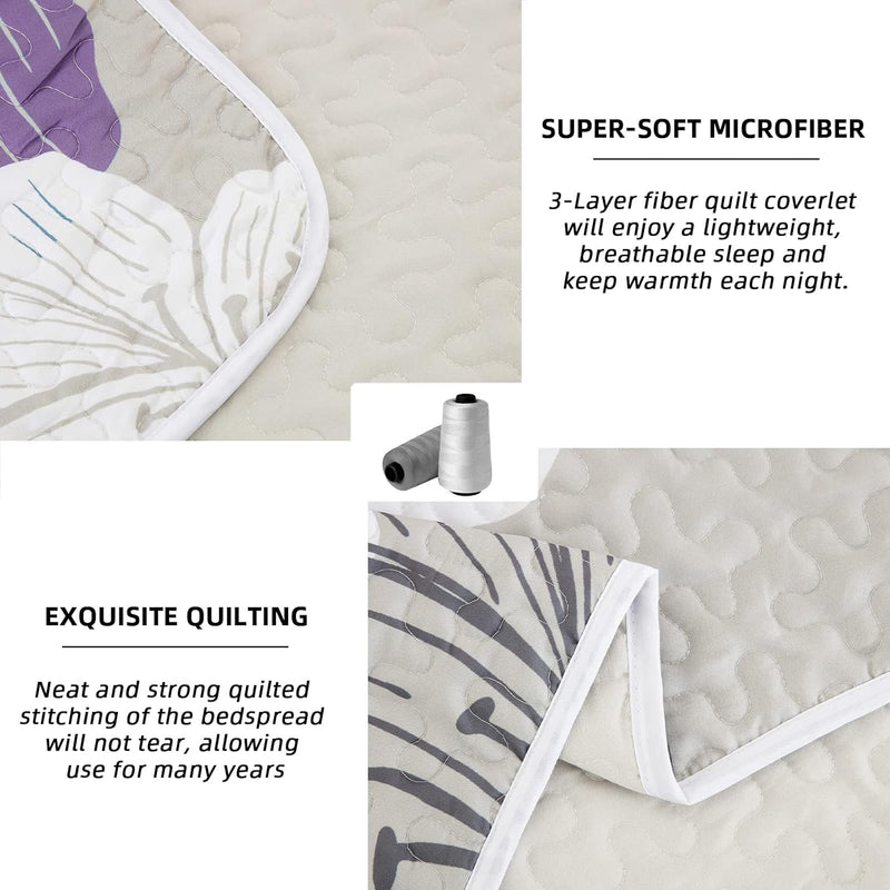 Serene Quilted bedspread and pillowcovers set: Enjoy Tranquil Comfort - Queen size Payday Deals