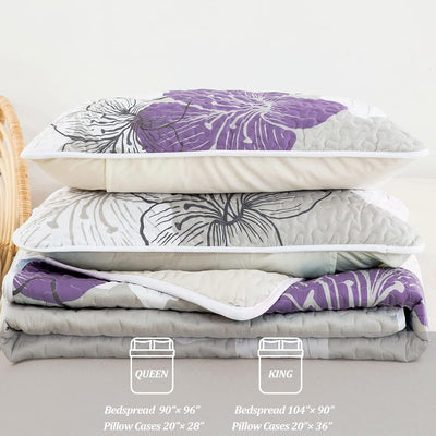 Serene Quilted bedspread and pillowcovers set: Enjoy Tranquil Comfort - Queen size Payday Deals