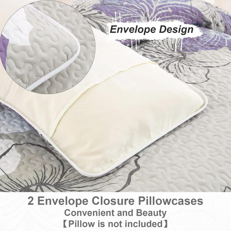 Serene Quilted bedspread and pillowcovers set: Enjoy Tranquil Comfort - Queen size Payday Deals