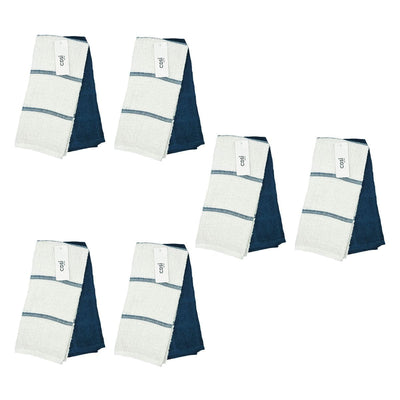 Set of 12 Rosa Navy Cotton Rich Terry Tea Towels Payday Deals