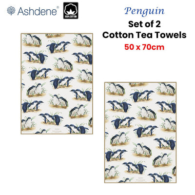 Set of 2 Birds of Australia Kitchen Tea Towels Penguin 50 x 70 cm Payday Deals