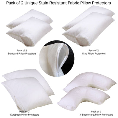 Set of 2 Stain Resistant Pillow Protectors European Payday Deals