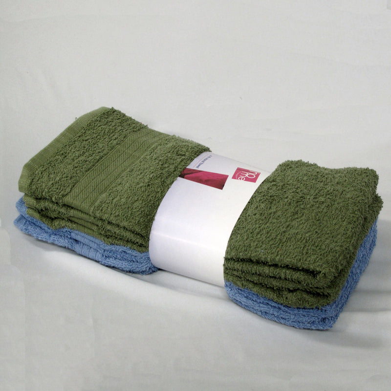 Set of 4 Budget Cotton Hand Towels 42 x 67 cm Olive Blue Payday Deals