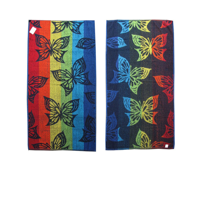Set of 4 Imperfect Jacquard Terry Beach Towels Butterfly Payday Deals