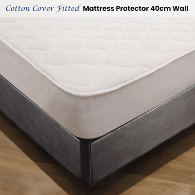 Shangri LaCotton Cover Fitted Mattress Protector Queen Payday Deals