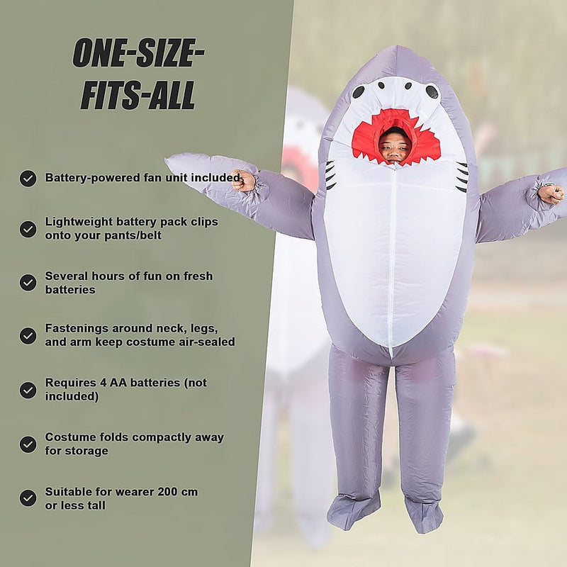 Shark Fancy Dress Fan Inflatable Costume  Suit Payday Deals