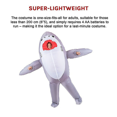 Shark Fancy Dress Fan Inflatable Costume  Suit Payday Deals